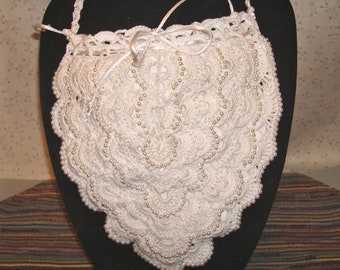 lace and pearls wedding purse