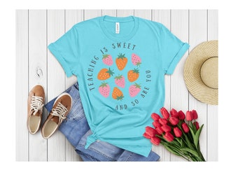 Leuk lesgeven is lief leraar T-shirt, inspirerend cadeau leraar, motiverende lerarenkleding, uniek cadeau leraar waardering, leven leraar
