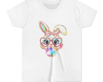 Bunny Youth Tee, Funny Kids Shirt, Adorable Rabbit Top, Children's Graphic T-Shirt, Cute Animal Design