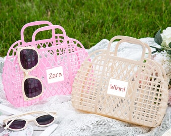 Personalized Jelly Bag, Flower Girl Gift, Beach Tote