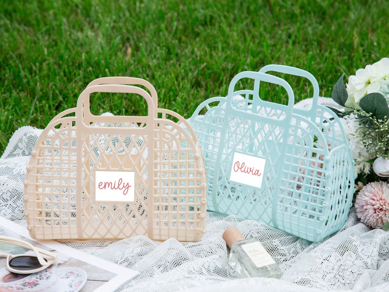 Personalized Jelly Bag, Flower Girl Gift, Beach Tote - Etsy