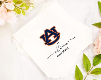 パーソナライズされた卒業式用ナプキン50枚、カスタム卒業式カクテルナプキン、大学ロゴ入り卒業式用ナプキン、カスタム大学ロゴ入りマスコットギフト