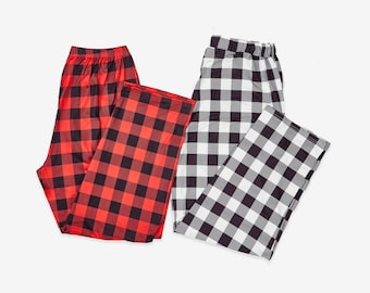 Christmas Plaid Family Matching Pajama Pants, Soft Loungewear