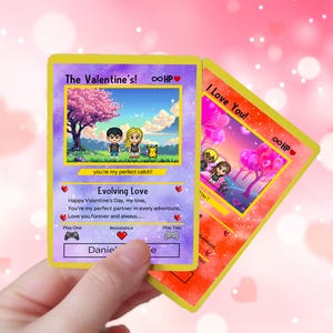 Carte portefeuille en métal personnalisée, carte Pokémon Saint-Valentin, cadeau petit ami, cadeau petite amie, insert de portefeuille personnalisé, cadeaux de la Saint-Valentin
