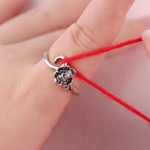 Lotus Yarn Tension Ring: Adjustable Silver Crochet Tool