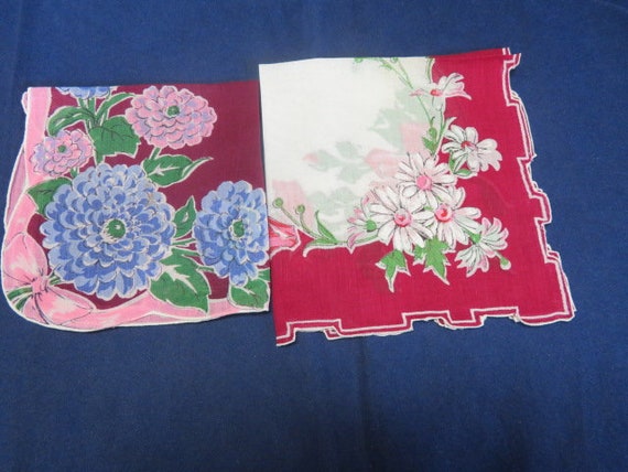 2 Vintage Hankies See Tiny dot on last picture Ma… - image 1