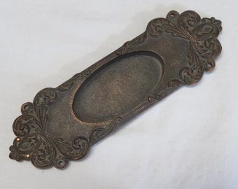 Placa posterior nostálgica de pomo de puerta victoriano de latón macizo