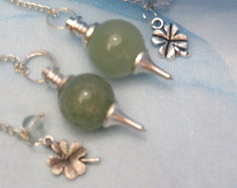 Green Aventurine With 4 Leaf Clover Charm and 1 Pouch Divination Tool Healing Crystal Healing Stone All Chakras