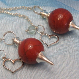 Red Jasper With Heart Charm and 1 Pouch Healing Crystal Healing Stone All Chakra image 1