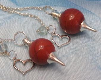 Red Jasper With Heart Charm and 1 Pouch Healing Crystal Healing Stone All Chakra