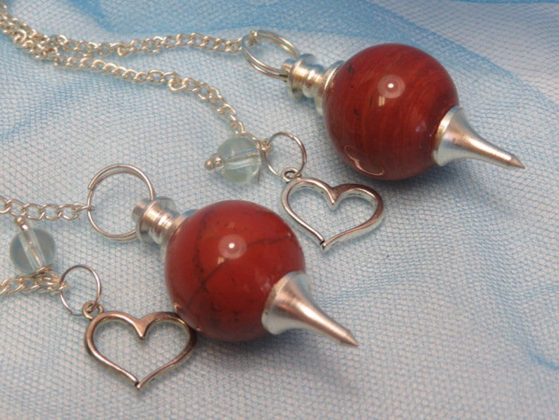 Red Jasper With Heart Charm and 1 Pouch Healing Crystal Healing Stone All Chakra image 1