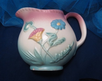 Vintage Hull Pottery Bow Knot Pitcher Wall Pocket # B-26-6 Pink to Blue Collectible Pitcher