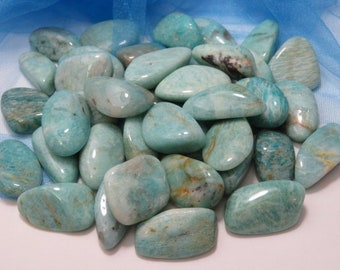 Amazonite Flat Healing Stone Healing Crystal Throat and Heart Chakra Pocket Stones