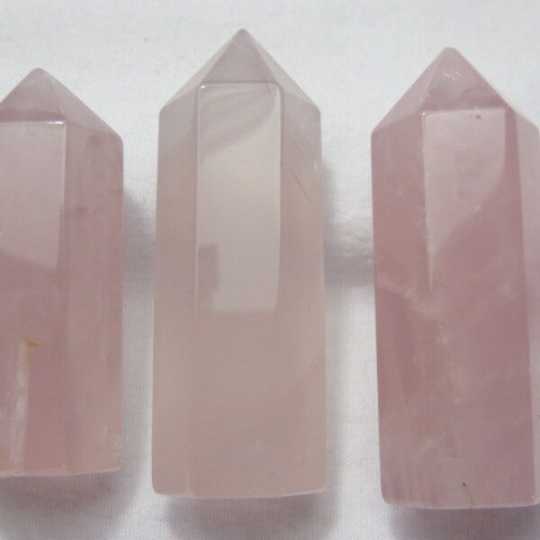 Rose Quartz Standing Point Generator Madagascar Healing Crystal Healing Stone Reiki Massage Stone Chakra Energy Six Sided
