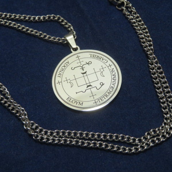 Archangel Gabriel Sigil Stainless Steel Pendant and 22" Chain