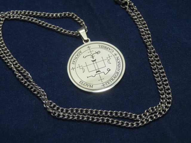 Archangel Gabriel Sigil Stainless Steel Pendant and 22