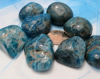 Blue Apatite SEMI ROUGH with Natural inclusions Healing Stone Healing Crystal Throat Chakra lot d