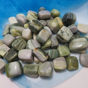 2 Small Serpentine Tumbled Stones All Chakra Crystal