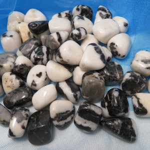 2 Zebra Marble Tumbled Stones Crystal All Chakras
