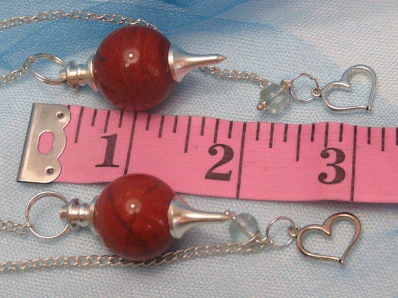 Red Jasper With Heart Charm and 1 Pouch Healing Crystal Healing Stone All Chakra image 2