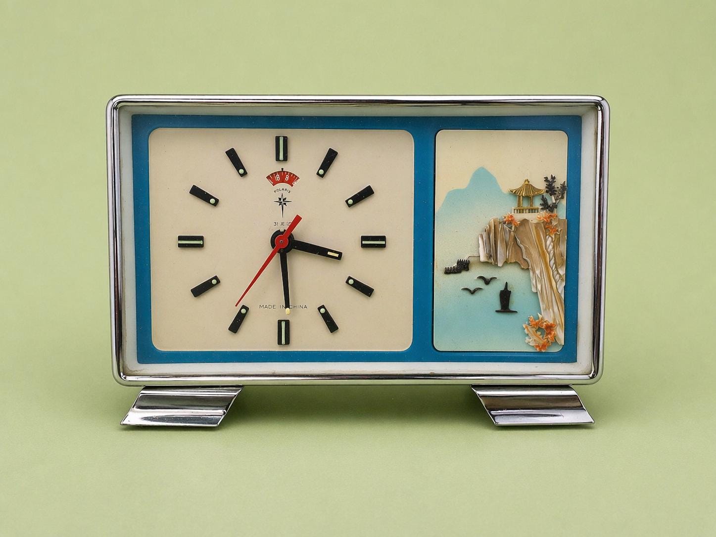 ヴィンテージ POLARIS アラームクロック ホワイト文字盤 Vintage Polaris Clock - Etsy
