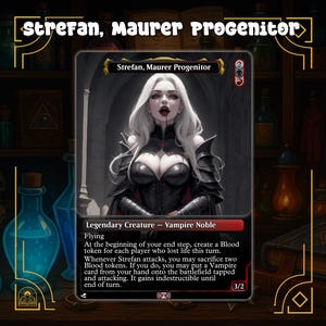 Strefan, Maurer Progenitor MTG Commander - Carte de procuration Waifu | Orica inspirée des dessins animés | Ajout au deck Vampire