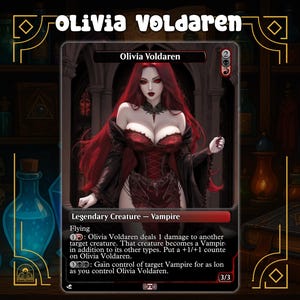 Olivia Voldaren MTG carte de procuration d'anime | Carte Orica personnalisée | Art Waifu unique pour les decks Commander