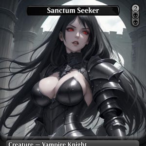 Carte MTG de chercheur de Sanctum | Orica inspirée des dessins animés pour les decks Commander | Art Waifu exclusif pour les joueurs vampires