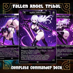 Mazzo MTG Commander / Anime Waifu Tribale Angelo Caduto / Carte Proxy EDH Personalizzate / Proxy MTG