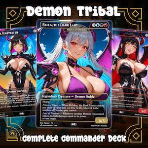 MTG Commander Deck | Demon Tribal Anime Waifu | Custom EDH Proxy Cards | MTG Proxy