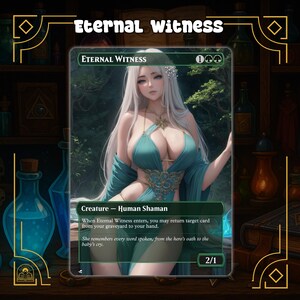 Carte de procuration MTG d'Eternal Witness | MTG Orica inspiré des dessins animés | Art Waifu personnalisé pour les decks Commander et les collectionneurs