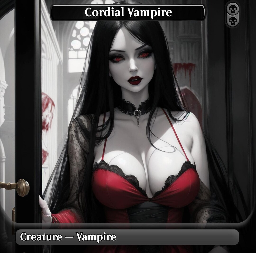 Jeton Personnalisé Vampire Waifu #01 Pour Magic: The Gathering - Carte Proxy En Aluminium, Dimensions Standard 63x88 Mm