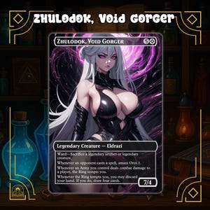 Carte de vœux de commandant d'anime | Proxy Zhulodok Void Gorger | Orica personnalisé à collectionner | Cadeau parfait pour les fans de MTG