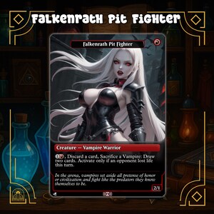 Falkenrath Pit Fighter MTG Card | Anime-Inspired Orica Custom | Waifu Art for MTG Commander Deck