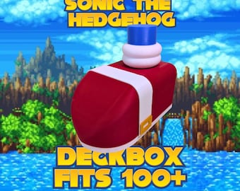 Sonic the Hedgehog shoe Deck and Dice Box –  for MTG, Pokémon, Lorcana, & TCG Cards. 110+ double sleeved. Optional sound module! 100+