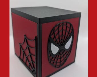 Spiderman deck box for EDH. Fits 100+ double sleeved cards plus tokens.