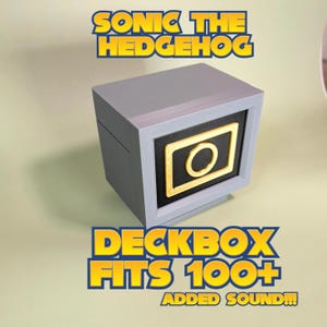 Caixa de Deck Sonic the Hedgehog – para cartas de MTG, Pokémon, Lorcana, Yu-Gi-Oh e TCG. Mais de 100 capas duplas. Módulo de som opcional!