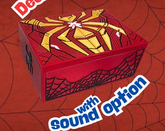 Spiderman inspired XL Deck Box! - Holds 220+ double sleeved + tokens or dice. Mtg Commander.