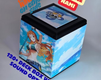Deck Box One Piece Nami –  TCG Cards. 120+ double sleeved. Optional sound module!
