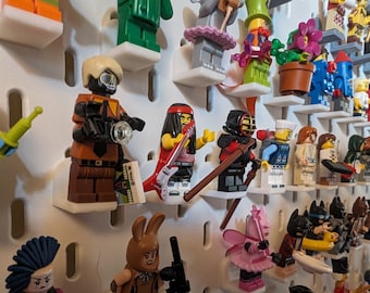 Lego compatible  Minifig SKADIS ikea pegboard display hooks | UPPSPEL