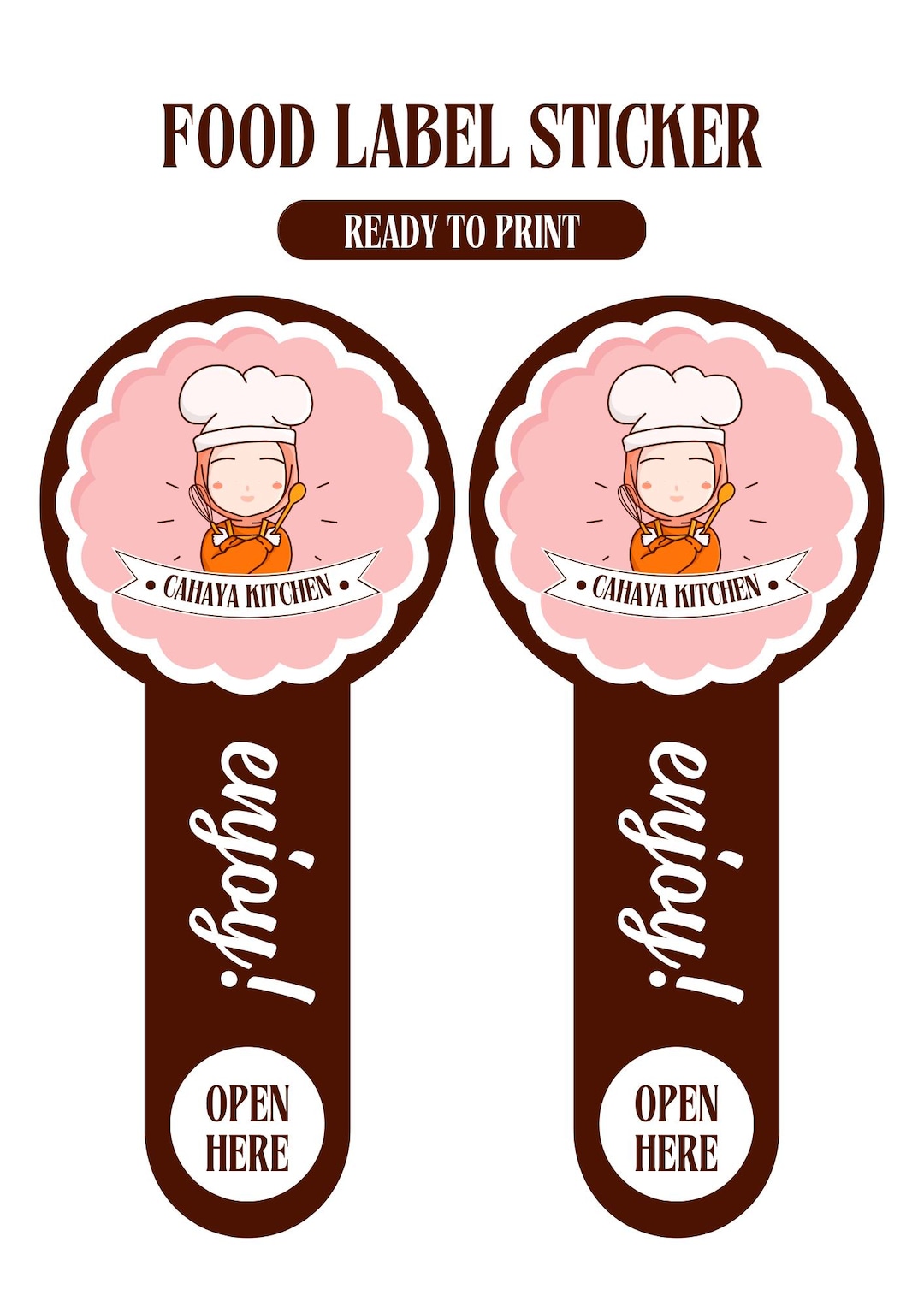 Printable Food Label Sticker Template For Homemade Packaging Chef Logo printable-food-label-sticker-template-for-homemade-packaging-chef-logo