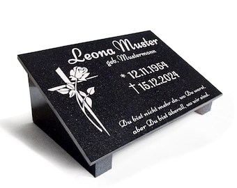 Grabplatte GRANIT Grabstein Urnenplatte Motiv+Gravur verschiedene Formate mit und ohne Stützen G46