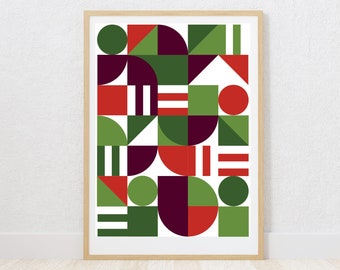 geometric wall art, downloadable art print, mid century modern digital print