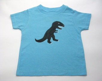 Dinosaur T Shirt, T Rex Top Hand Painted for Toddlers Size 3