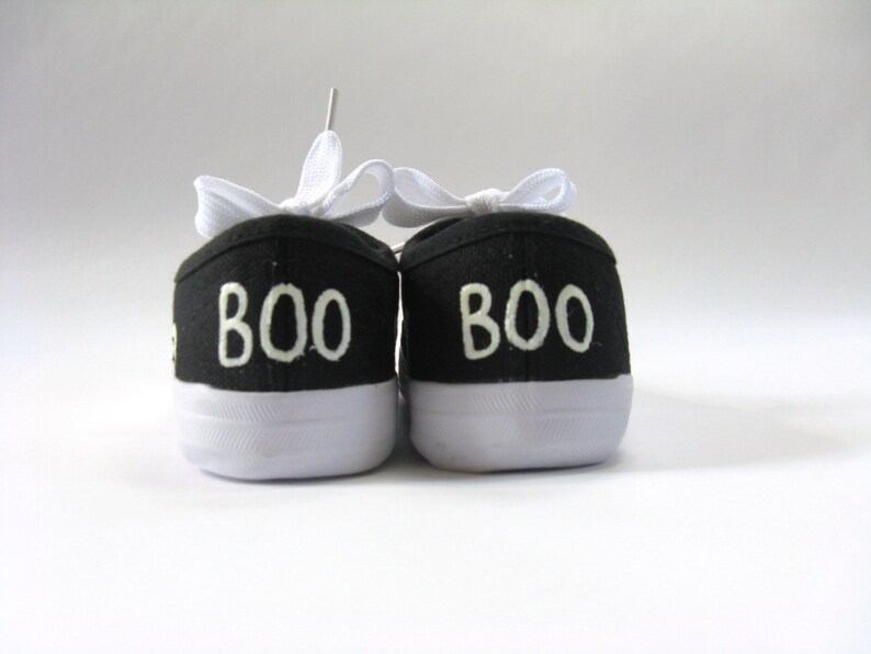 Boys Halloween Ghost Shoes Hand Painted Black Sneakers for Etsy