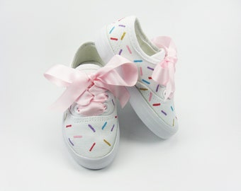 Sprinkle Shoes, Rainbow Candy Hand Painted Sneakers for Baby or Toddler