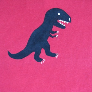 Dinosaur T Shirt, Hand Painted T Rex Top for Baby or Toddler image 3