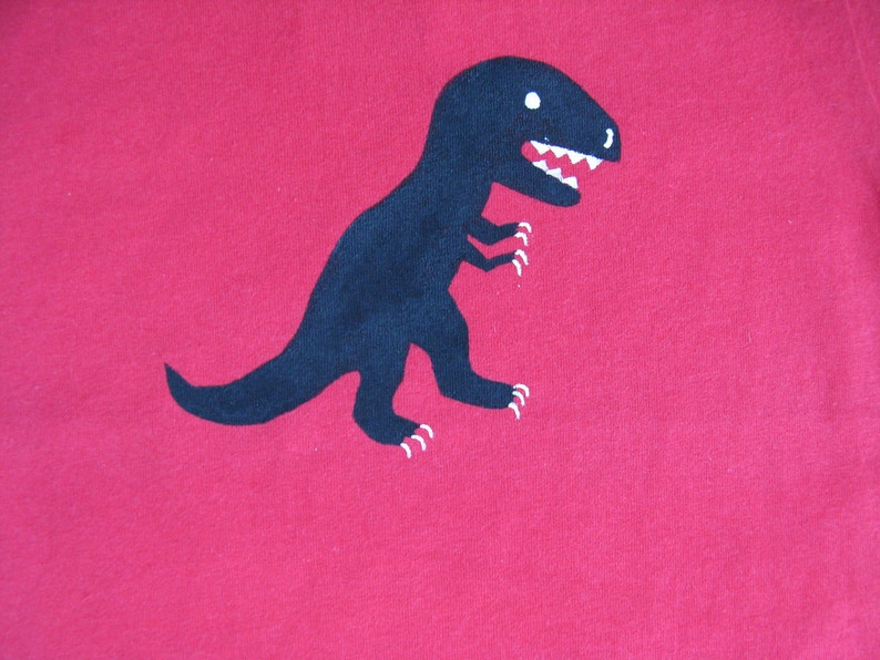 Dinosaur T Shirt, Hand Painted T Rex Top for Baby or Toddler image 3