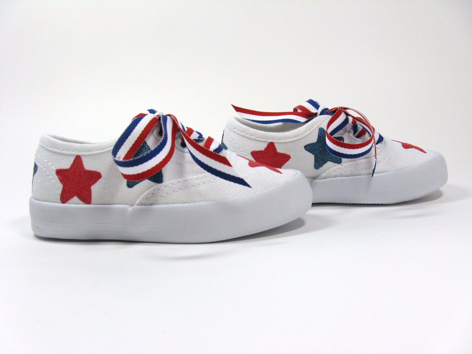 Fourth of July Shoes Star Sneakers Hand Painted for Toddlers Size