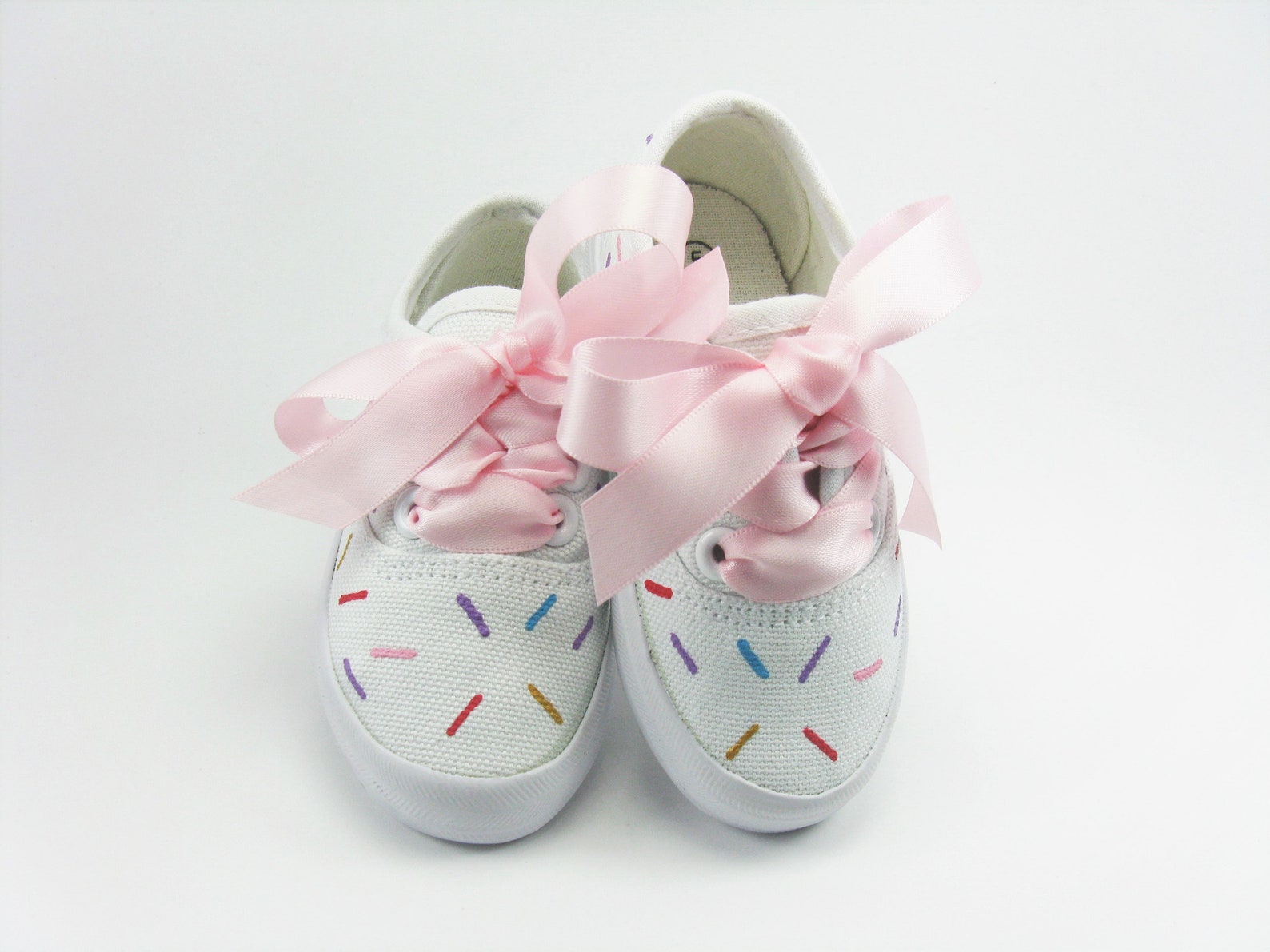 Sprinkle Shoes, Rainbow Candy Hand Painted Sneakers for Baby or Toddler